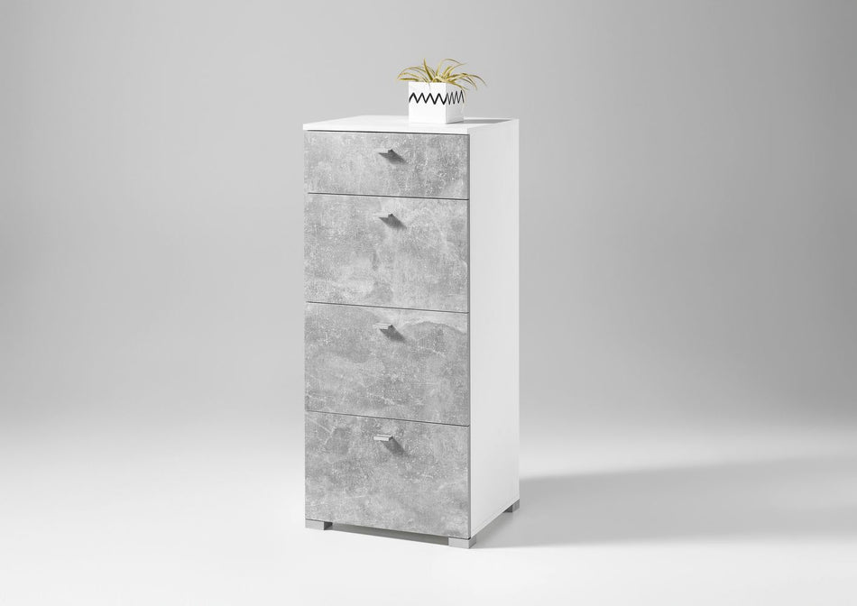 BALCONY Sideboard Kommode Anrichte Wohnzimmer D Weiß / Beton