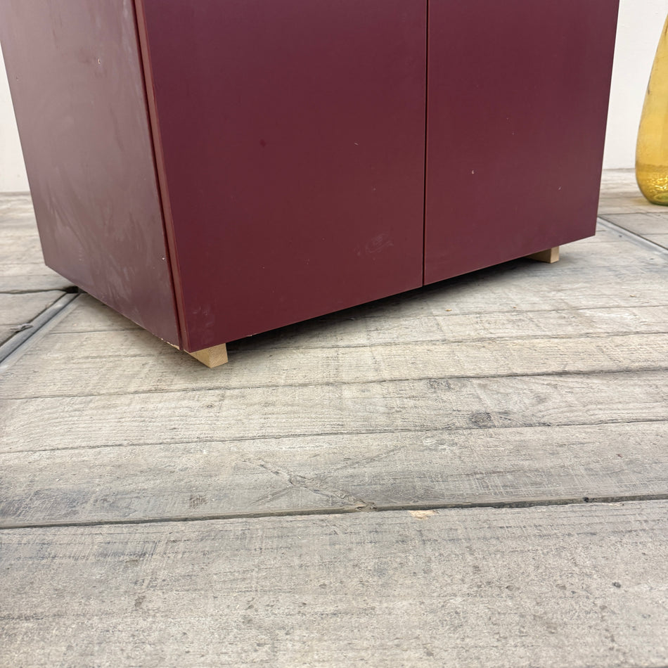Kleiderschrank Rot R 2-türig Garderobenschrank Bordeauxrot Schrank Gebraucht