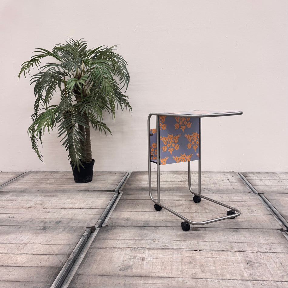 Rollbarer Beistelltisch Laptoptisch Muster Retro Gebraucht Tisch