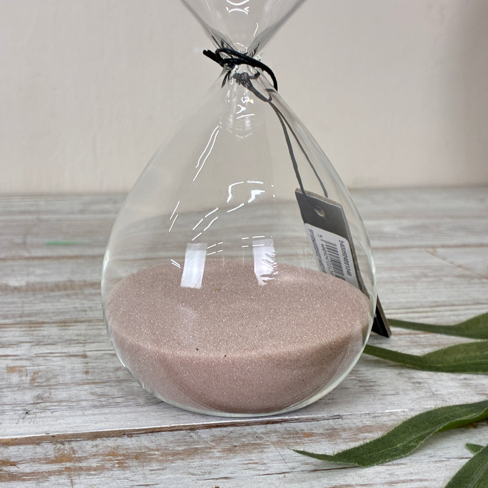 J-Line 19cm Sanduhr Glas Transparent Beige Sand Deko