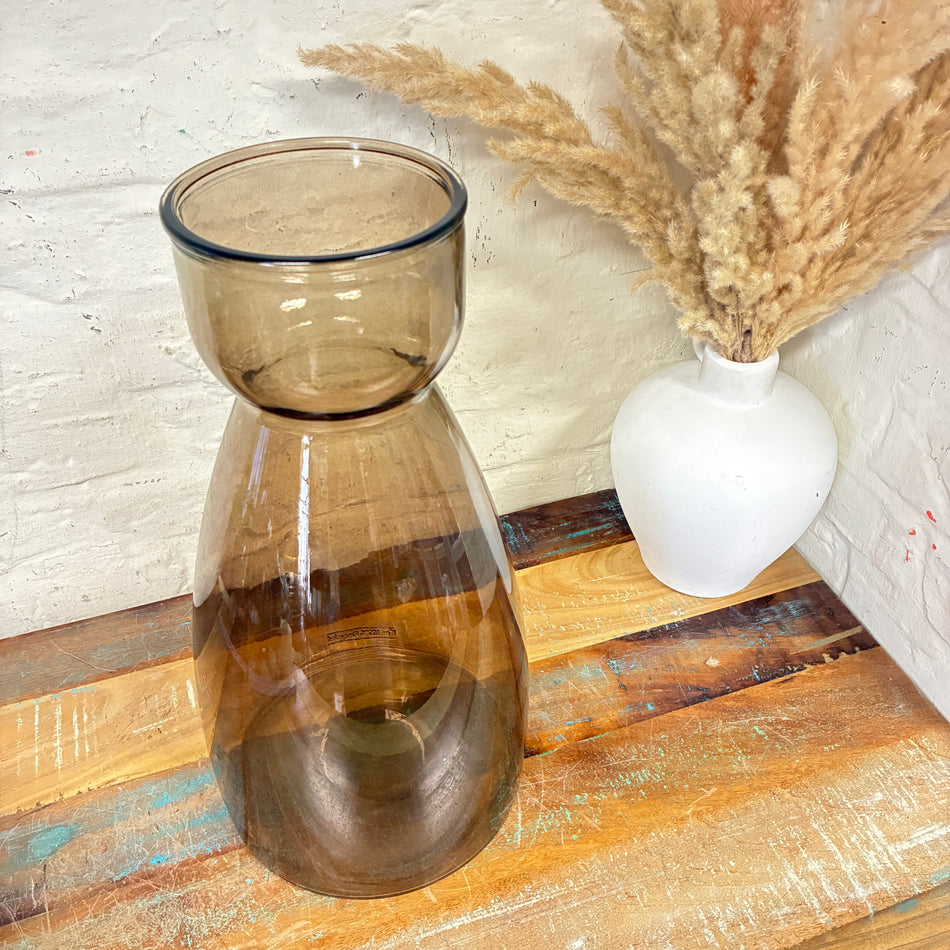 Vase gerecyceltes Glas braun Glas 43,5cm