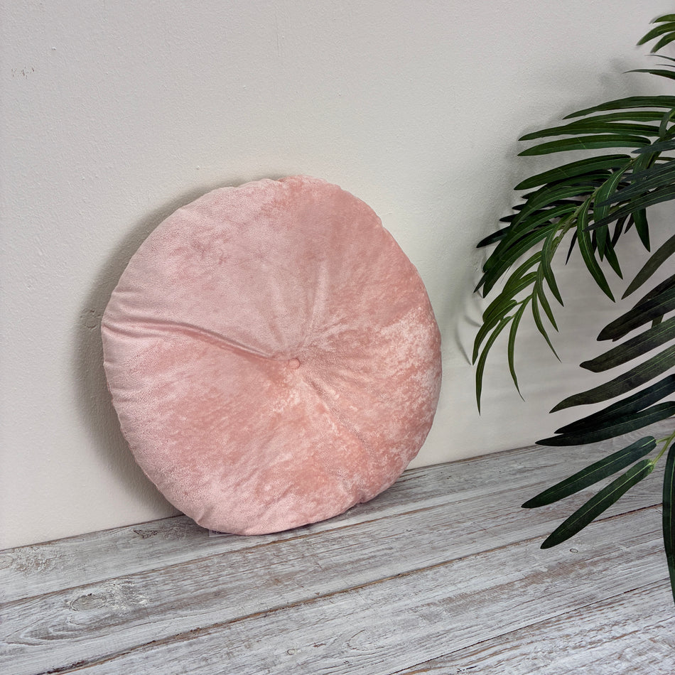 Dekokissen rund Rosa 38cm Stoff Kissen Neuware