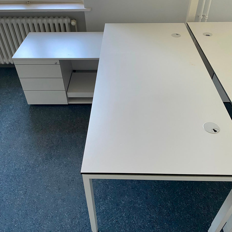 Winkelschreibtisch Mit Sideboard Weiß Schreibtisch 180x80 Weiß Büro Tisch Gebraucht