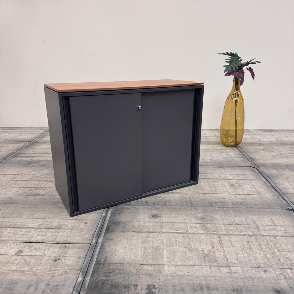Planmöbel Sideboard 100cm 2OH Anthrazit Holz Büro Schrank gebraucht