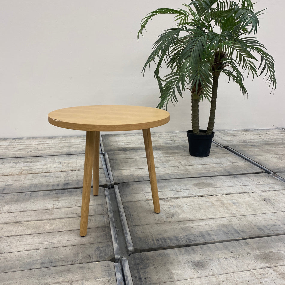 Beistelltisch Rund Braun Holz Tisch 60cm Eiche Gebraucht