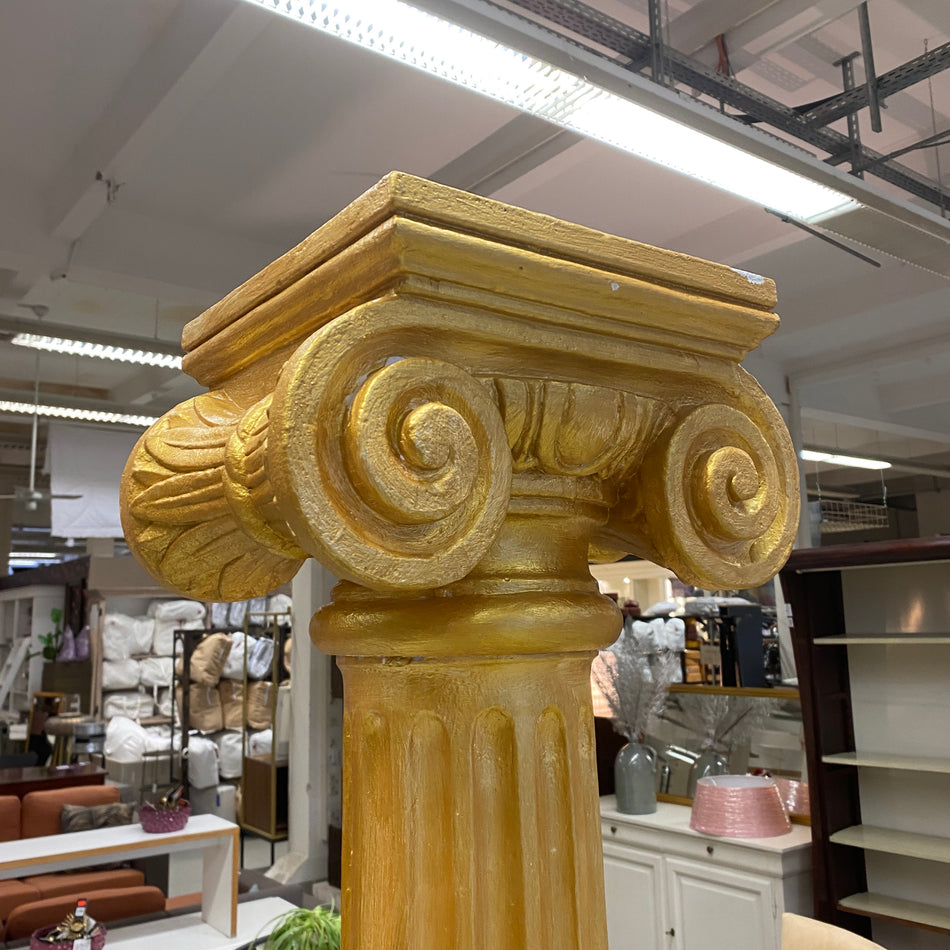 Steindeko Goldene Deko Säule mit Kapitell – gebraucht