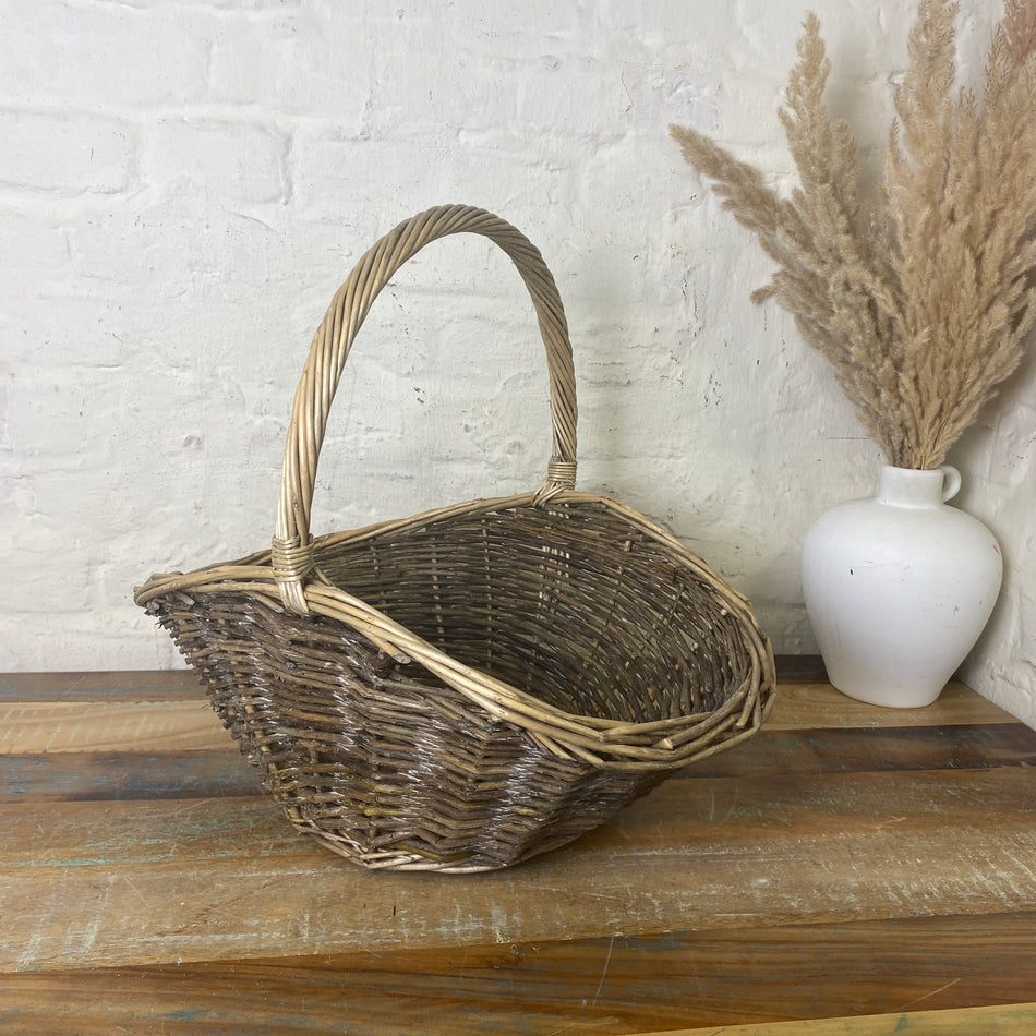Korb mit Henkel Holz Deko 45cm Deko