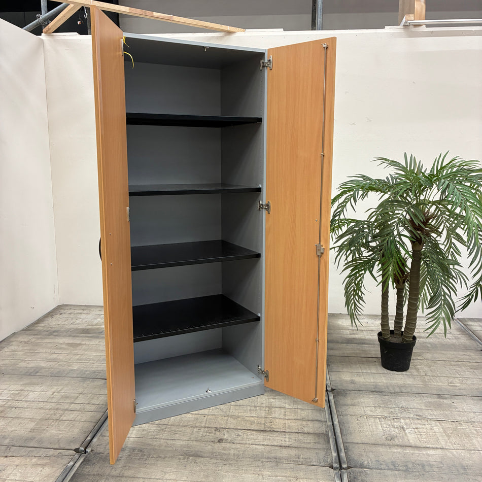 Aktenschrank Holz 5OH 4 Einlegeböden Büro Schrank Gebraucht