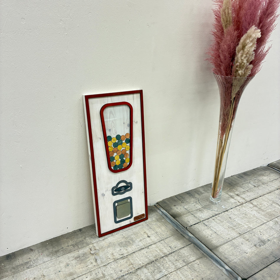 Thomas Klotz Wandbild Kaugummiautomat Holz Wanddeko Upsycling Wandobjekt Unikat