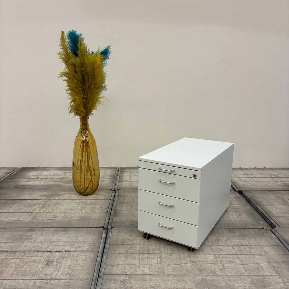 Rollcontainer weiß 4 Schubladen Büro Gebraucht