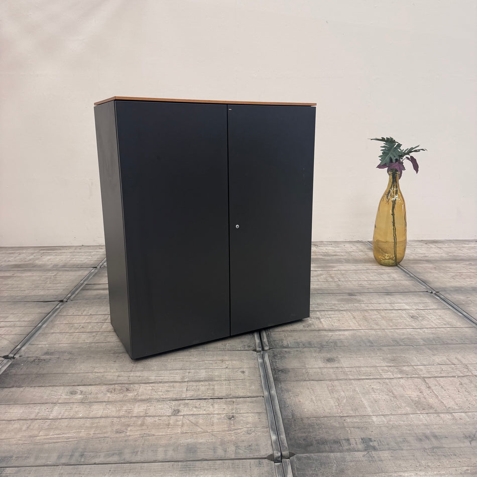 Planmöbel Highboard 120cm 3OH Anthrazit Holz Büro Schrank gebraucht