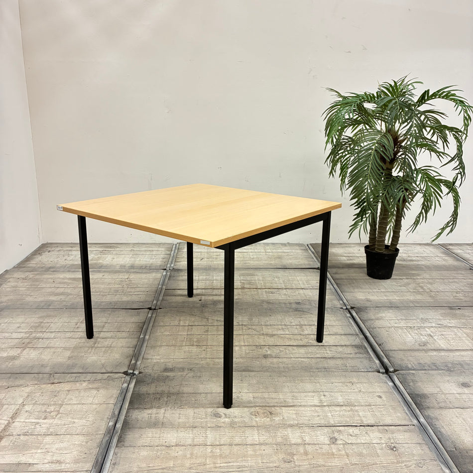 REISS Bürotisch Schreibtisch Quadratisch Holz Braun Schwarz Tisch Gebraucht