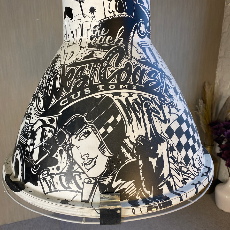 Deko 156 West Coast Custom Lampe Death Road Graffiti Kunst Industrieleuchte