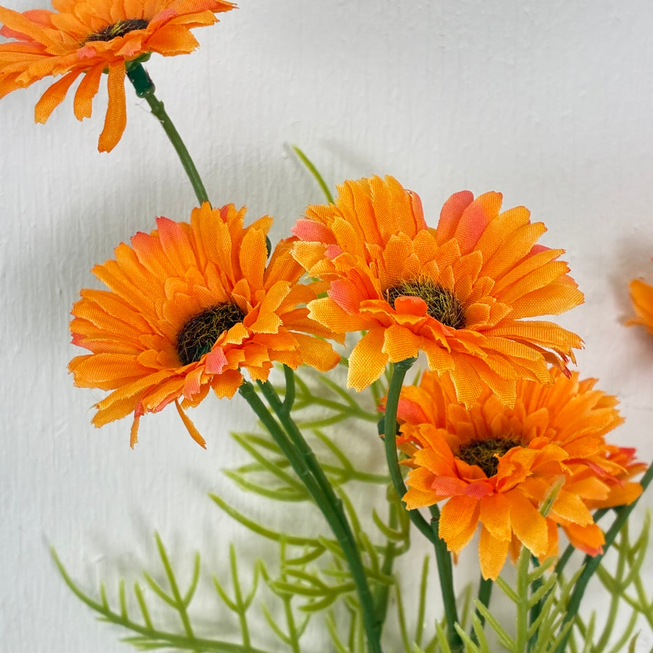 Cosmos Kunstblume Orange 75cm  Kunstzweig Blume Kunstpflanze Deko