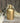 Stilvolle Vase Flasche matt transparent golden Dekoration