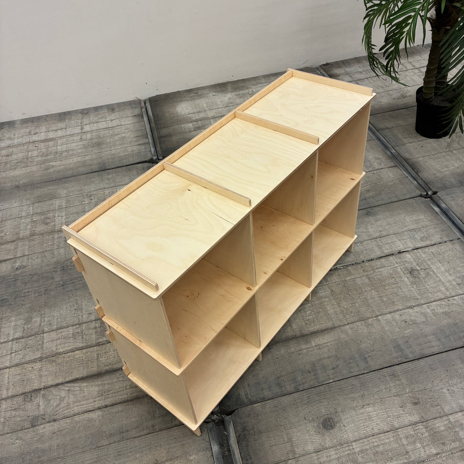 KidsDepot Kinder-Standregal Würfelregal 6 Fächer Holz Natur Regal