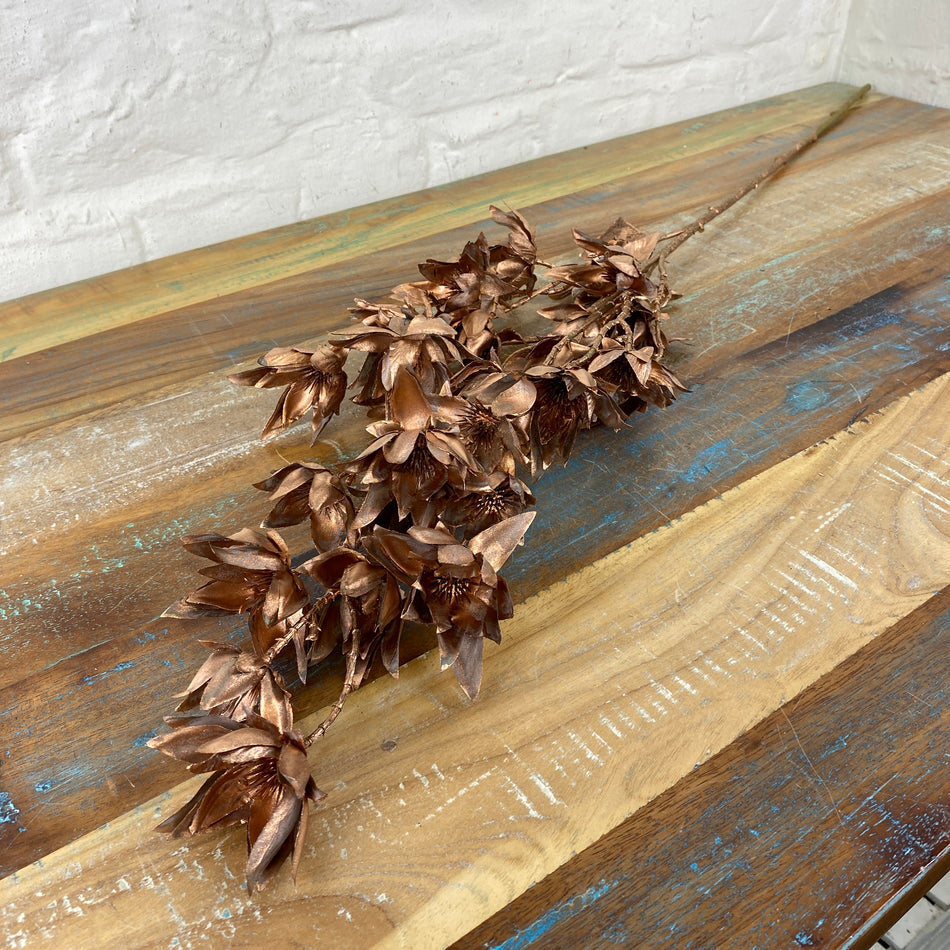 Künstliche Zweigblumen kupferfarben 100cm Deko
