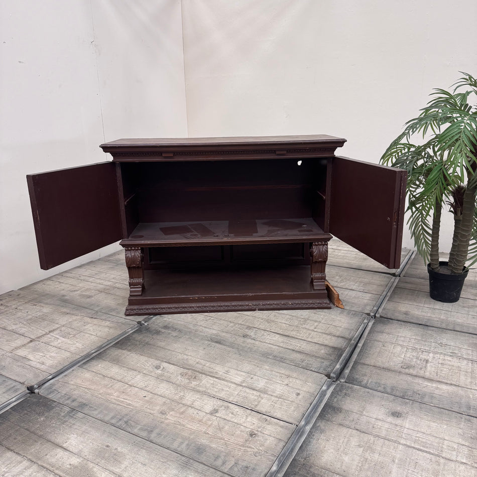 Vintage Sideboard Kommode Dunkles Holz Dekorativ Schrank Gebraucht