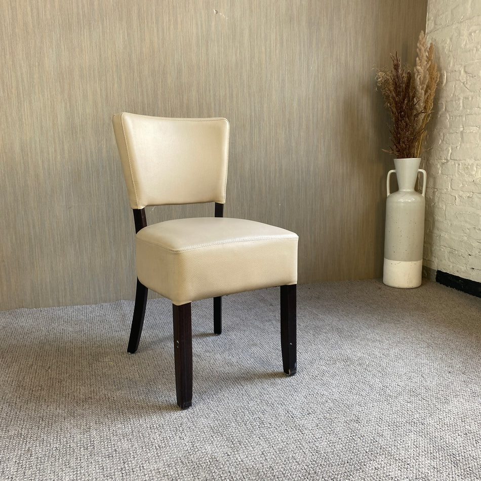 Esszimmerstuhl gebraucht creme Lederoptik Holz Stuhl
