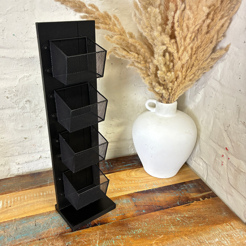 Mandy Aufbewahrungsregal schwarz Holz Metall 43cm
