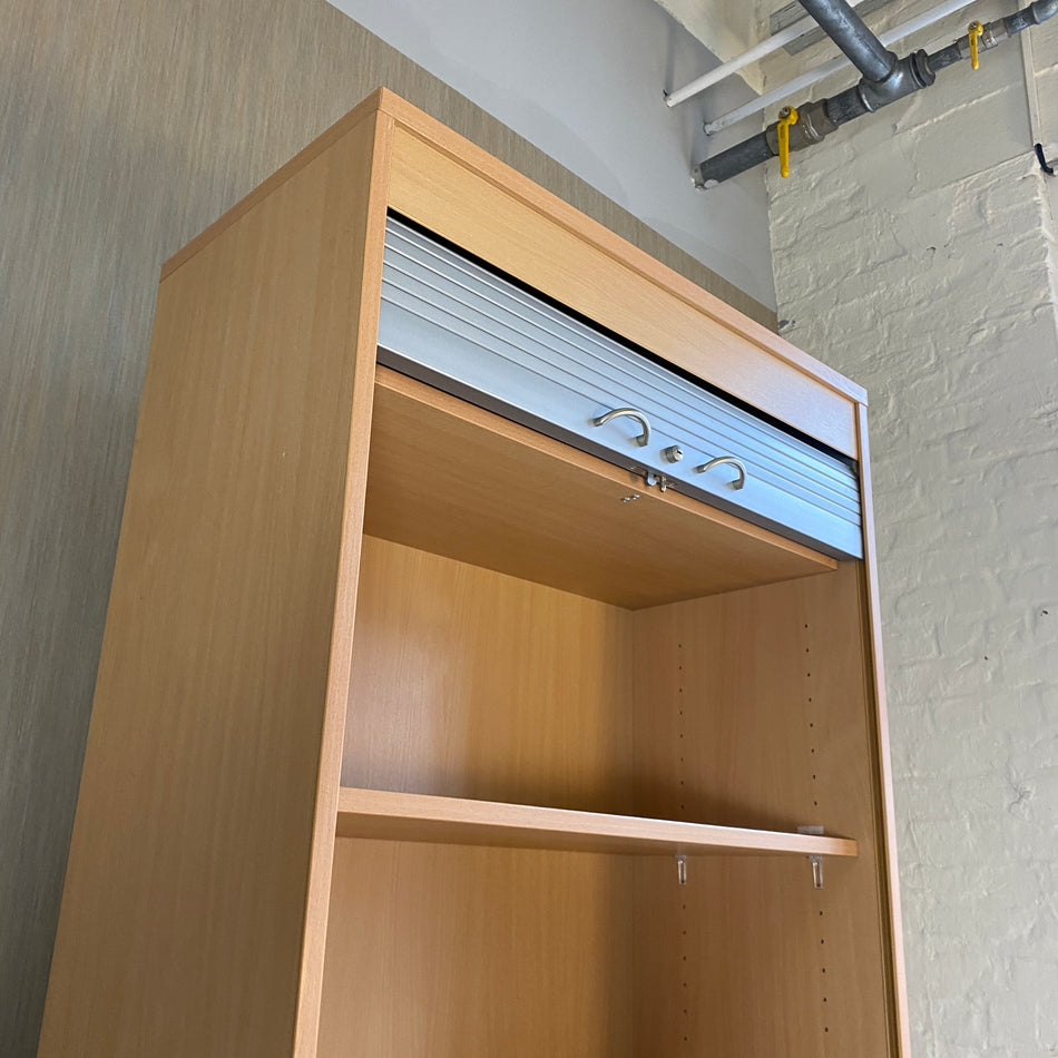Steelcase Aktenschrank gebraucht silber Holz Regal 6OH Büro Office