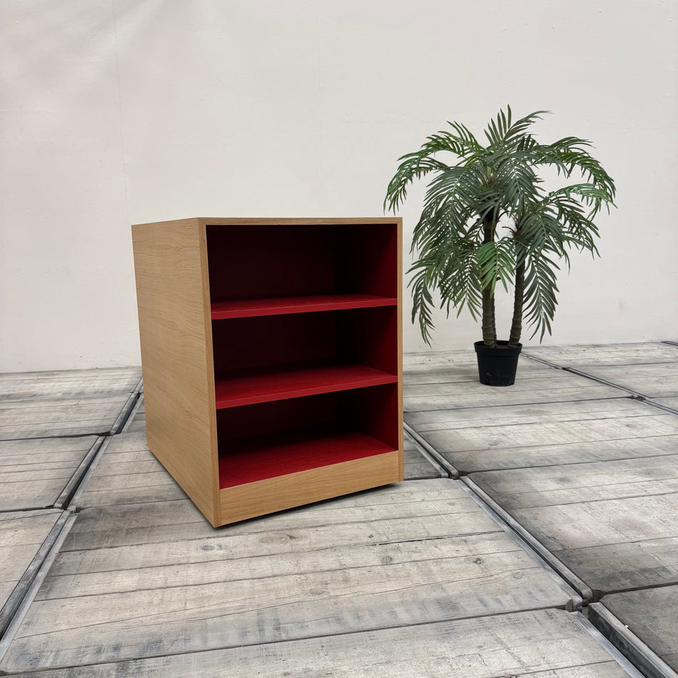 Regal Braun Rot Holz Standregal Ladenbau Gebraucht