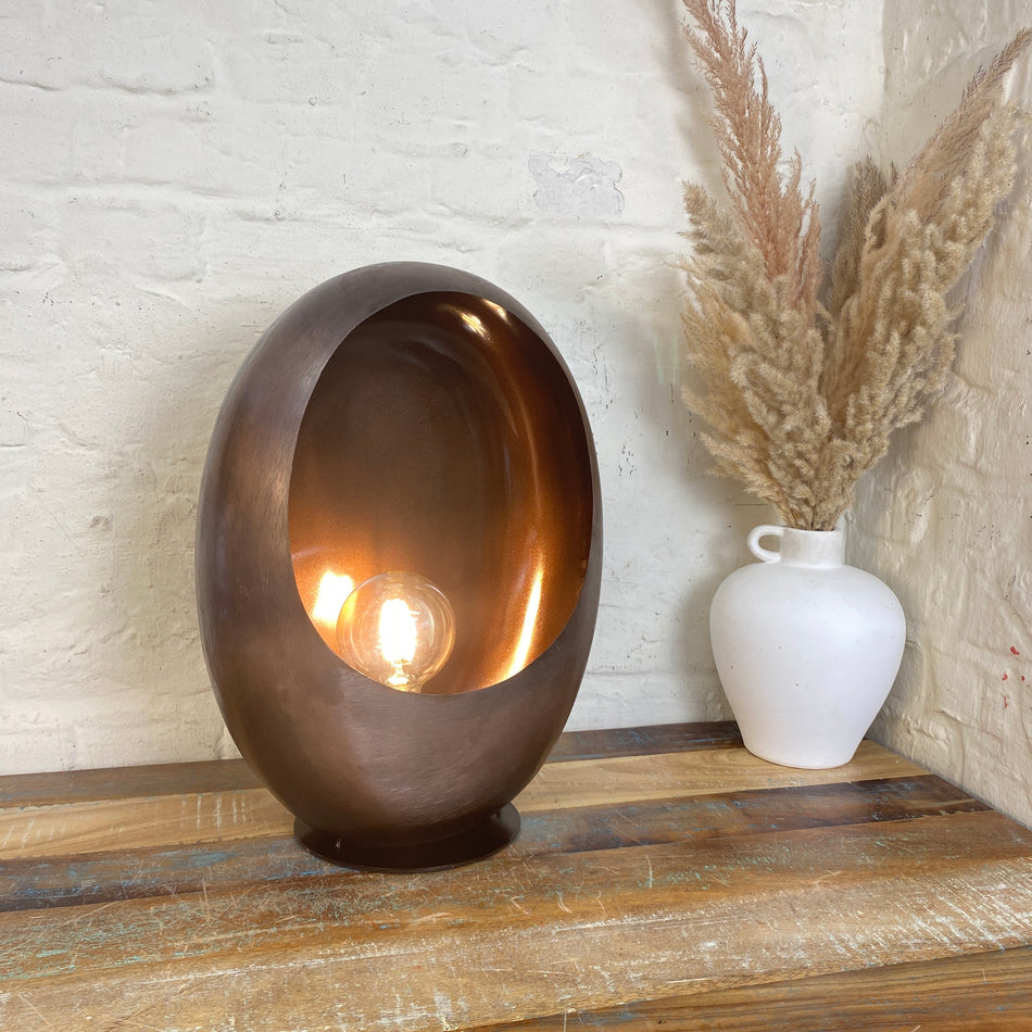 Countryfield Eggy Tischlampe kupfern Lampe 44cm Ei