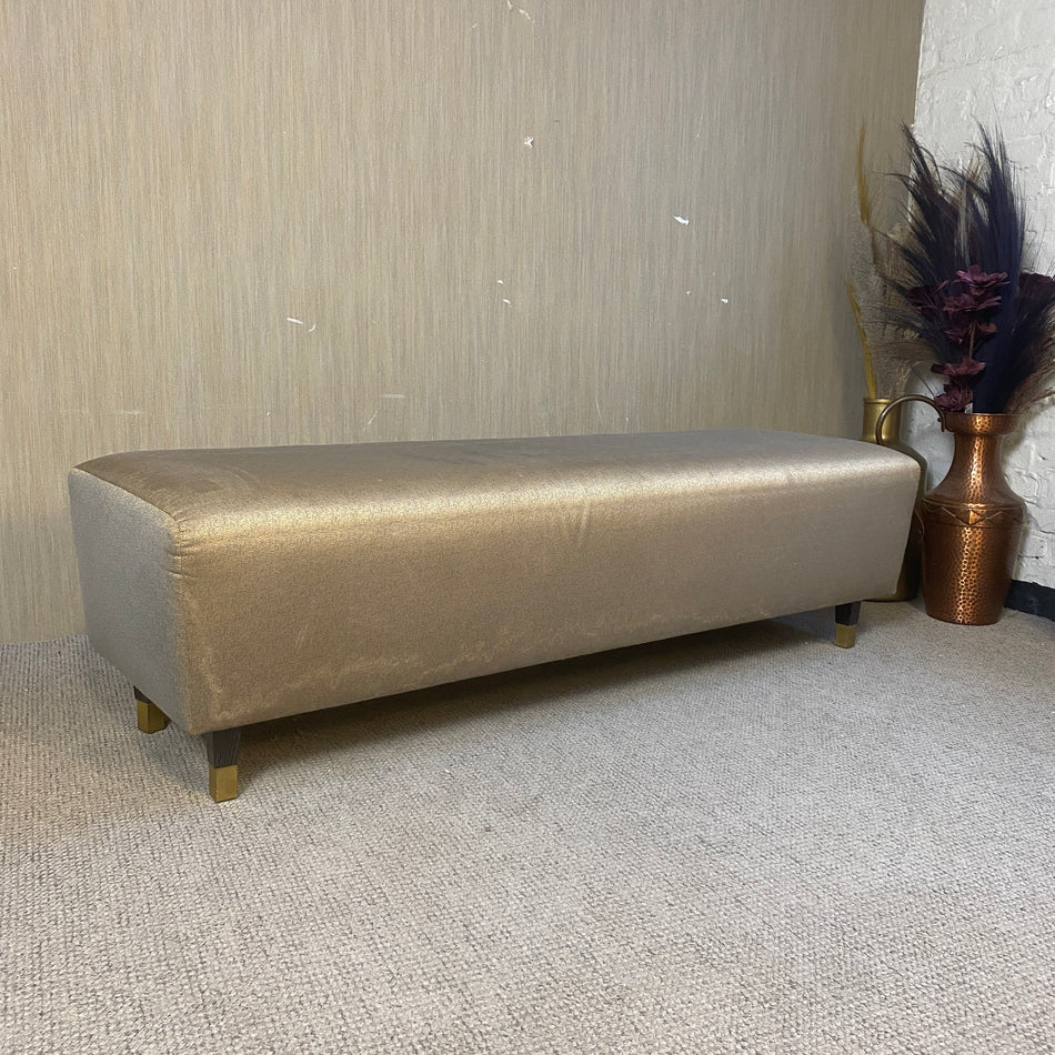 Bettbank Sitzbank Silber golden Atlantic Hotel Hamburg  Stoff –  160cm gebraucht
