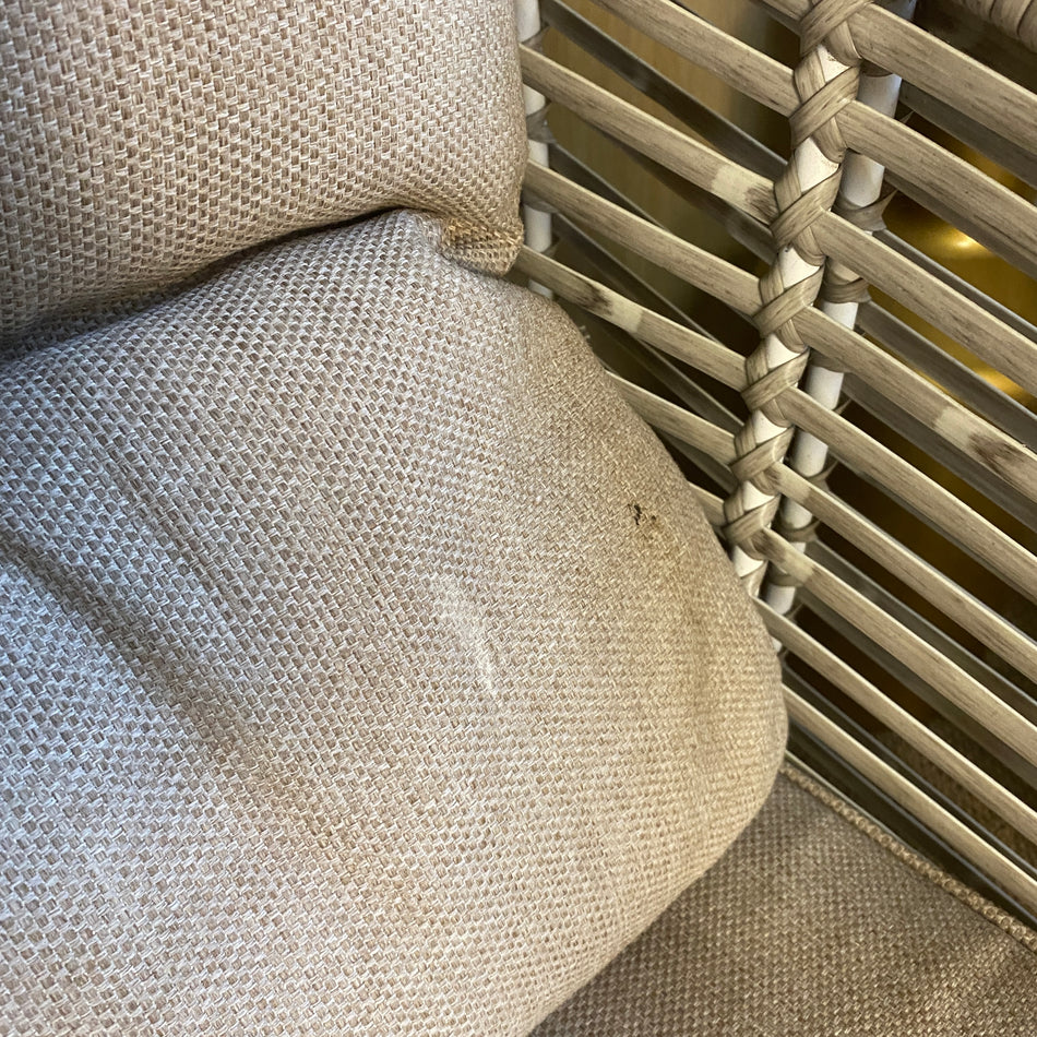 Manifesto Outdoor Rattansofa – 3-Sitzer mit hellen Polstern im Naturlook - Sofa gebraucht