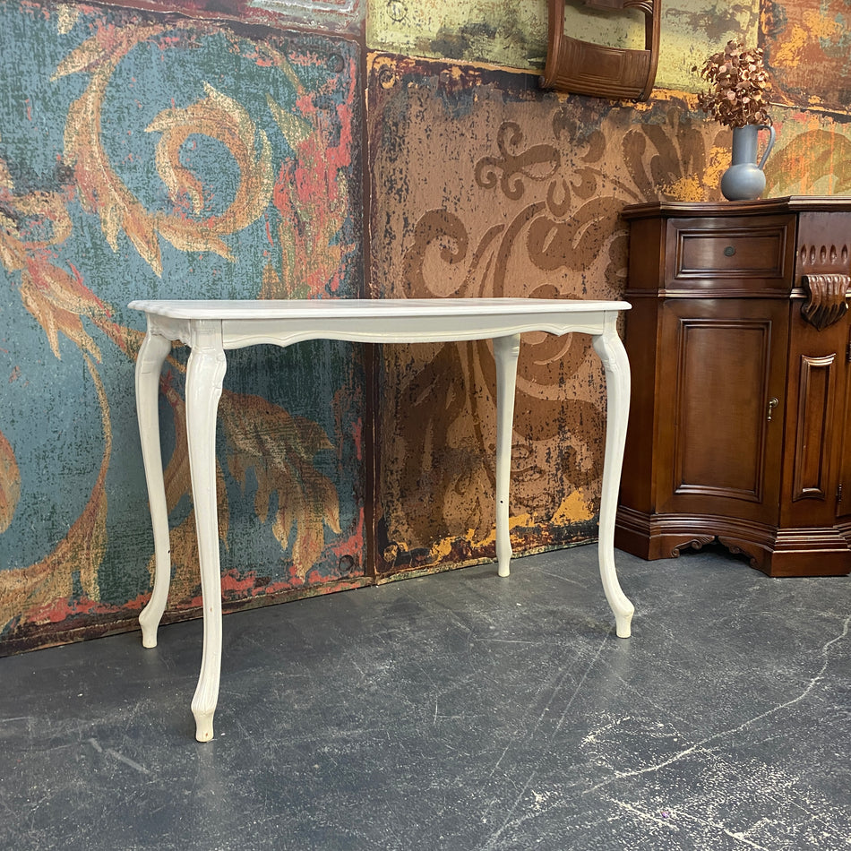 Weißer Konsolentisch im Barock-Stil – geschwungene Beine – Tisch gebraucht