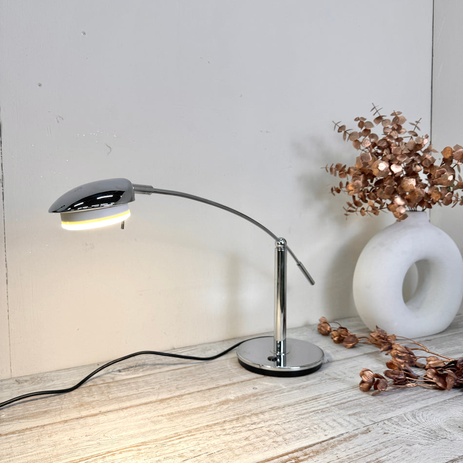 Designer Tischleuchte Chrom Flexarm Schreibtischlampe Lampe Gebraucht