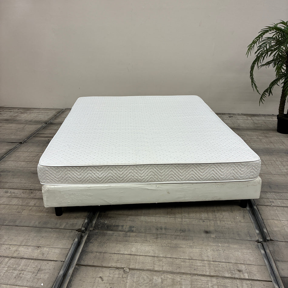 Boxspringbett inklusive Matratze 160x200 Weiß Creme Bett Gebraucht