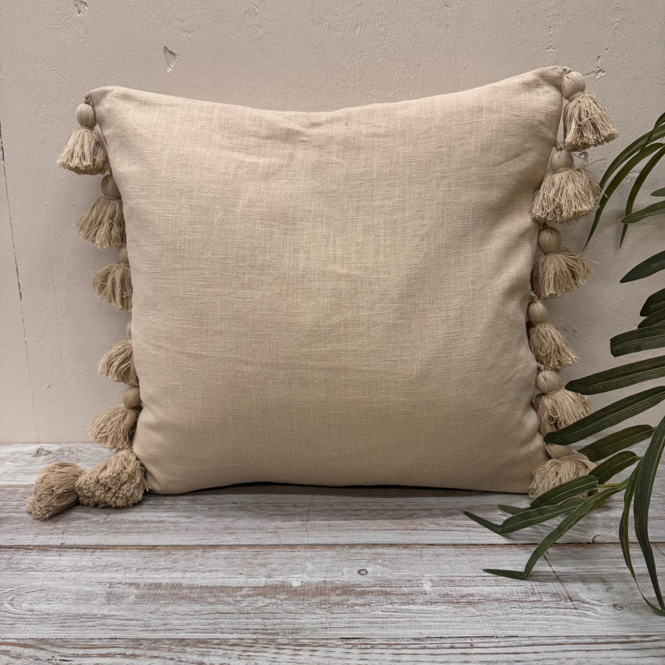 PTMD Dolly Dekokissen Creme Quasten 45x45 Neuware
