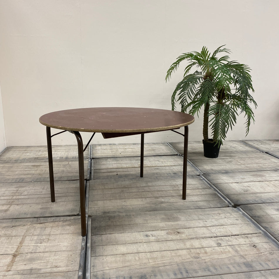 Klapptisch rund braun Holz Metall 120cm Tisch gebraucht