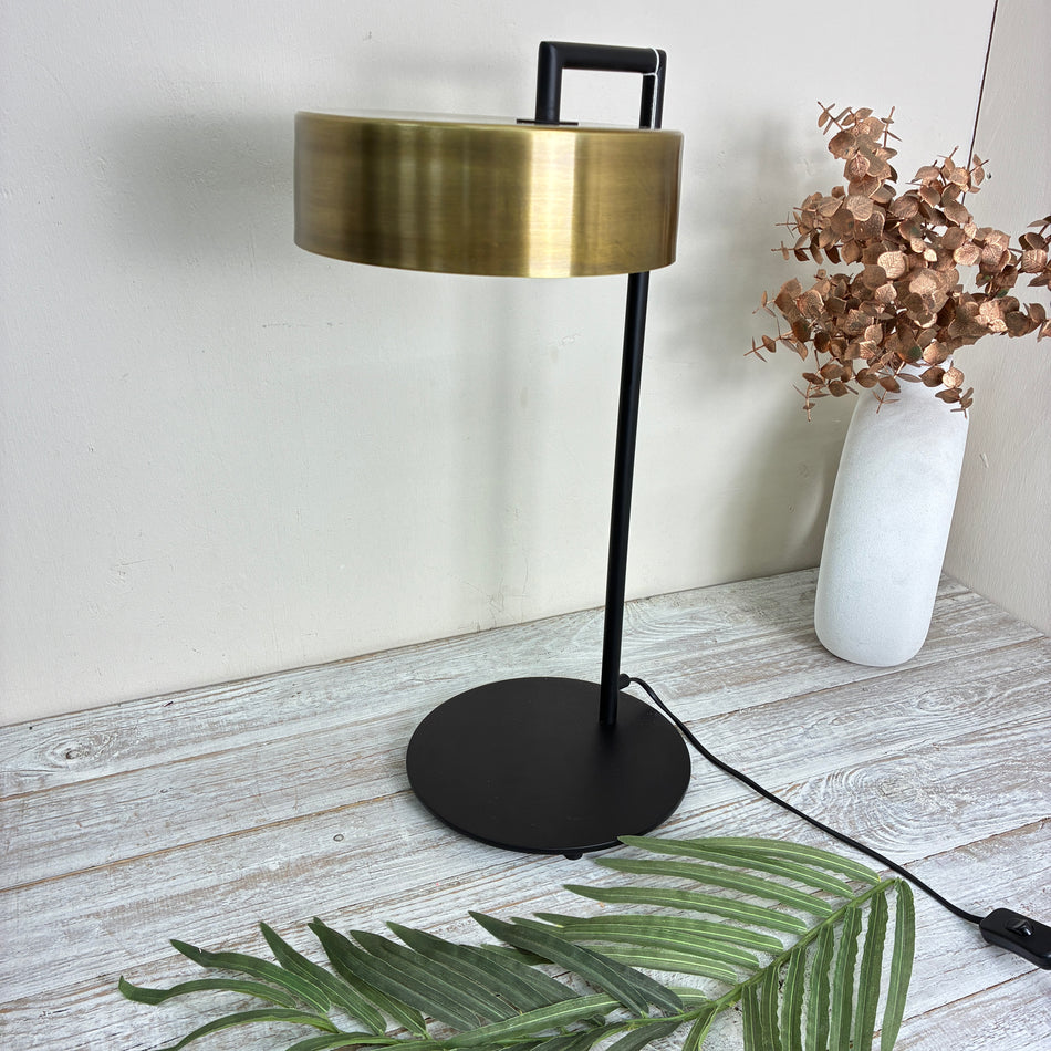 Tischleuchte Tischlampe Dijk Natural Collection Messing Schwarz Designerleuchte Lampe