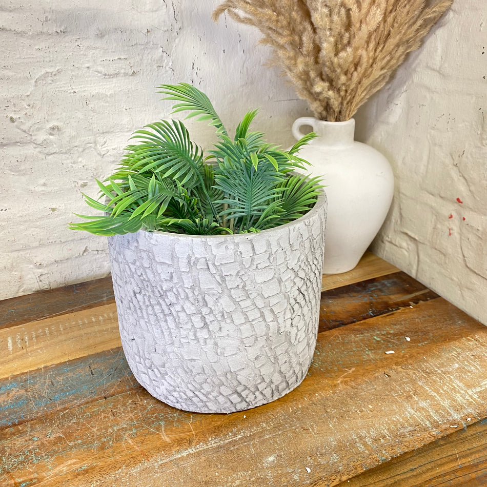 Blumentopf Arica Zylinder grau Zement 22cm