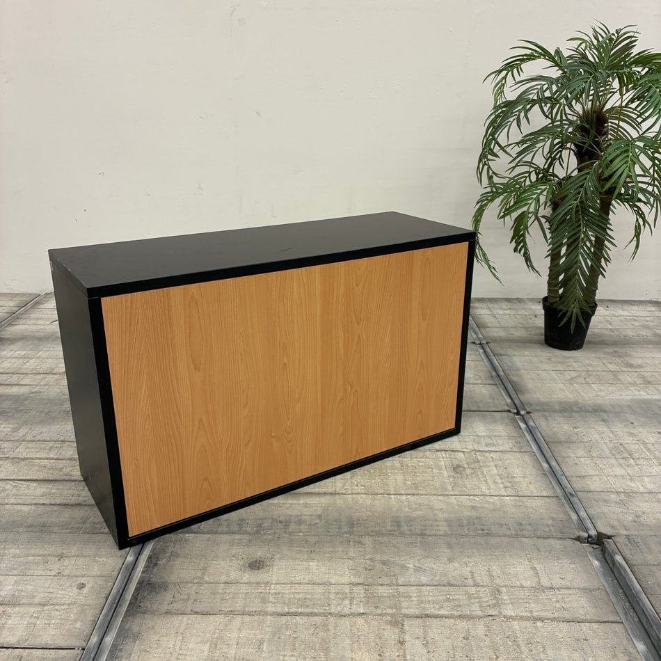 Büro Regal Sideboard Schwarz Holzwerkstoff Mit 4 Fächern Regal Gebraucht