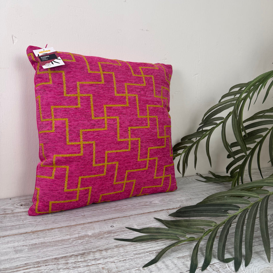 Xenos Kissen Pink Gelb Muster 45x45 Neuware
