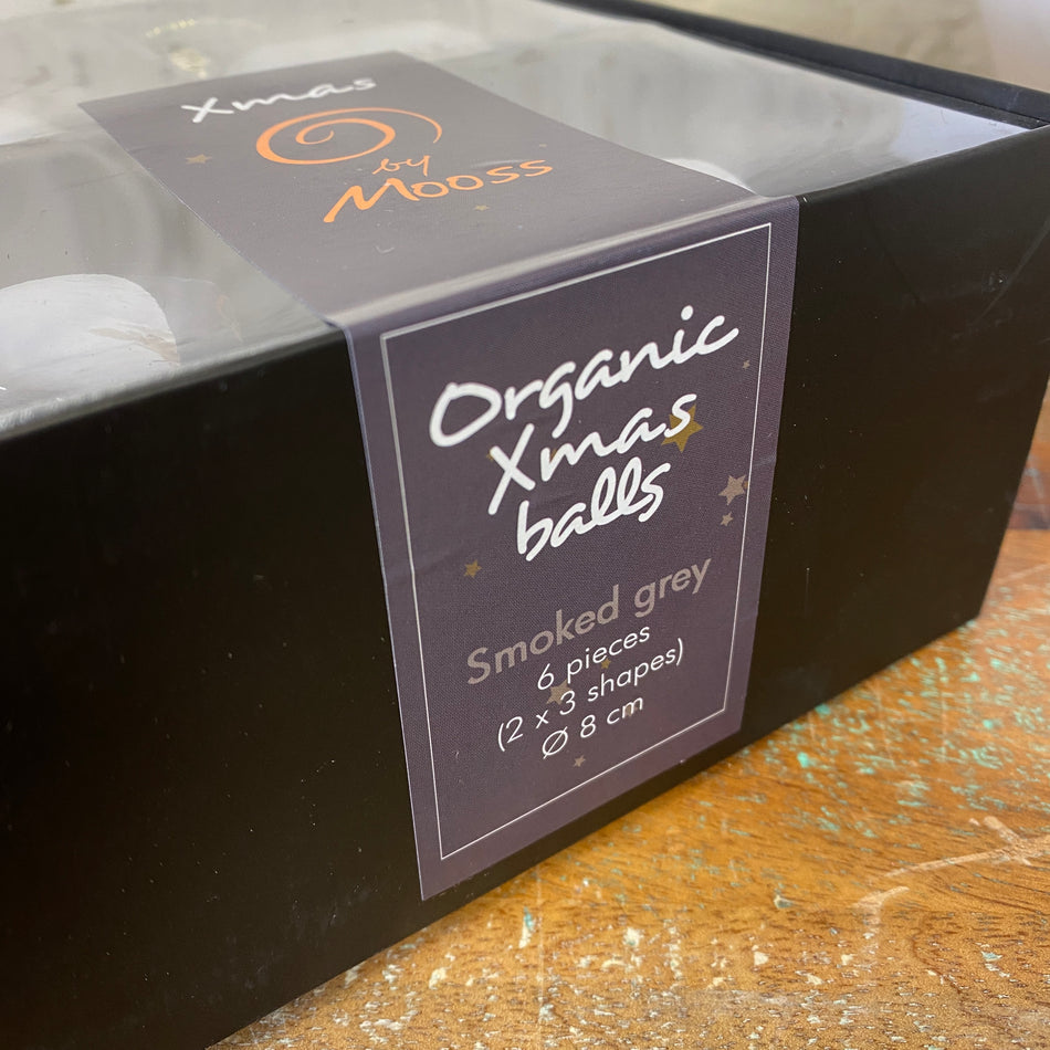 Xmas by Moos Weihnachtskugeln grau Glas 8cm 6 Stück