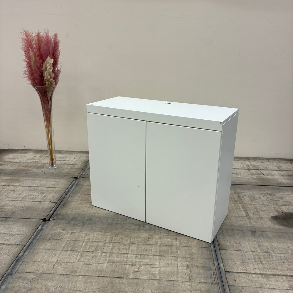 Werner Works Schrank 100x85 Technikschrank Druckerschrank Weiß Sideboard Gebraucht