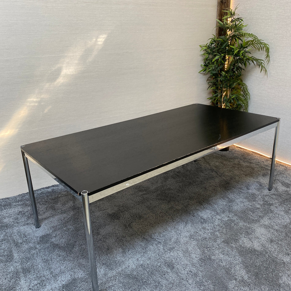 USM Haller Schreibtisch gebraucht Chrom Holz schwarz Tisch 200x100