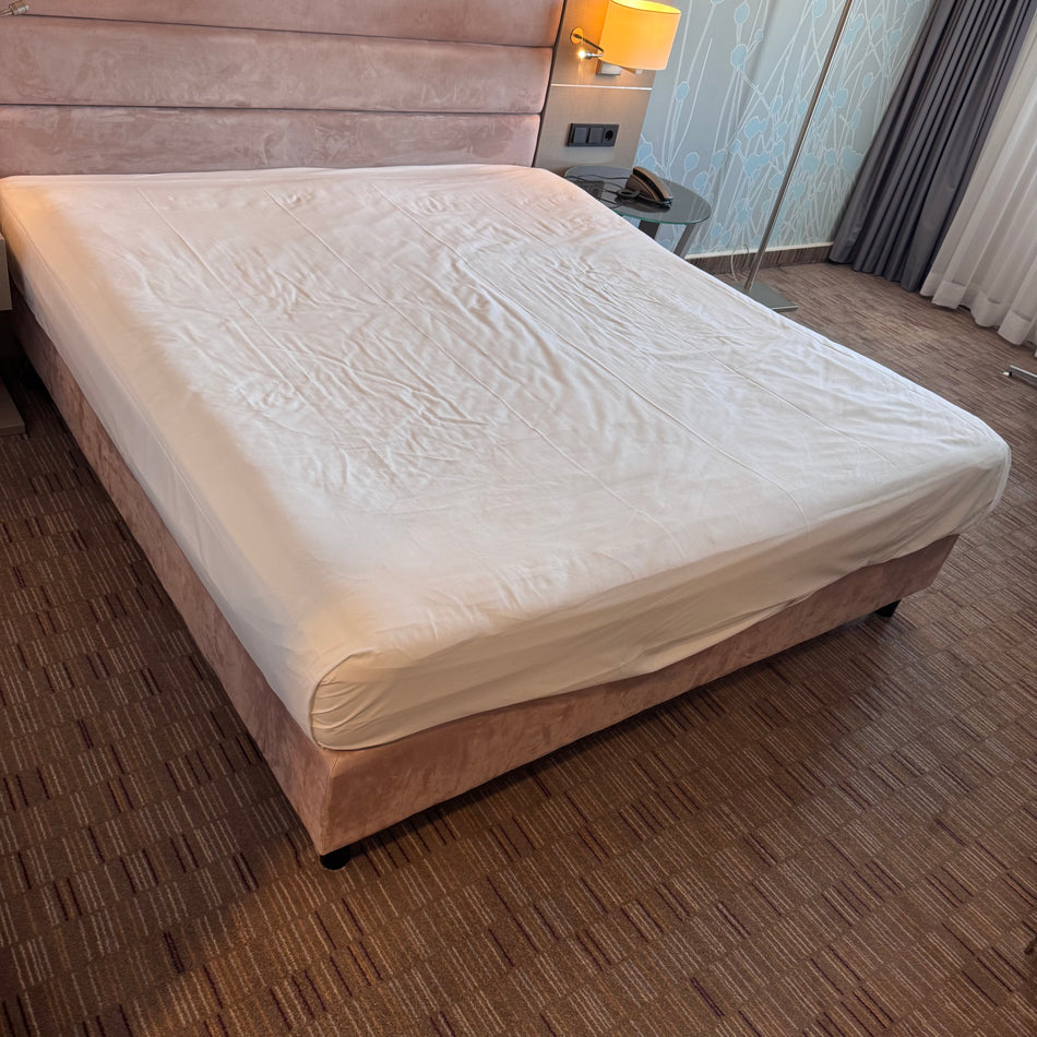 Boxspringbett Altrosa 180x200 Velours Inkl Federkern Matratze Bett Gebraucht