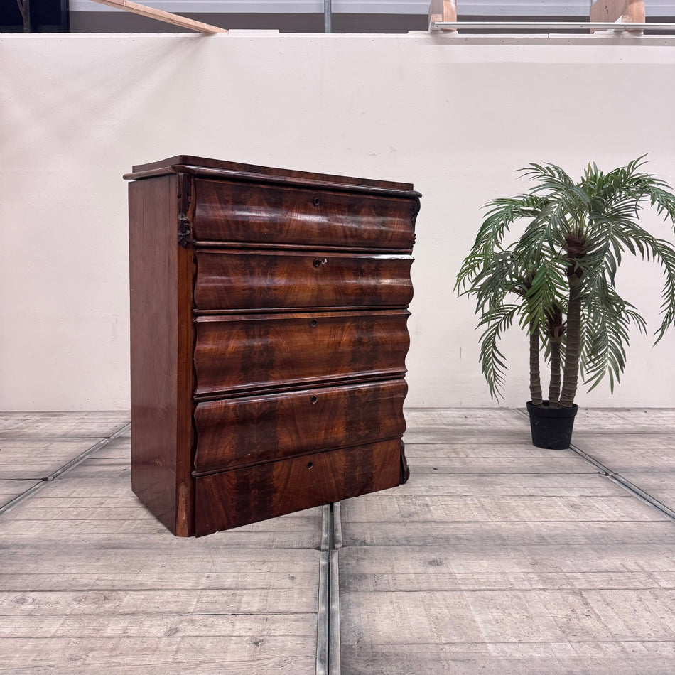 Spätbiedermeier Chiffoniere Mahagoni Holz 5-Schübig Antiquität Vintage