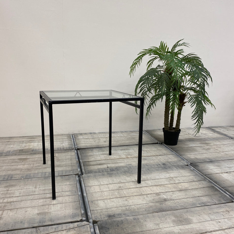 Stehtisch schwarz Glas Eisen Tisch 90x90 eckig Gebraucht