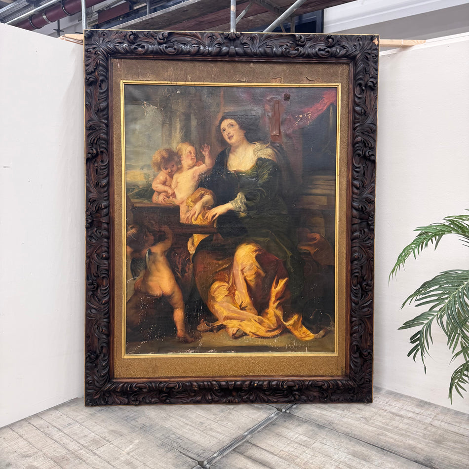 Heilige Cäcilie (Reproduktion nach Rubens) Kunst Wandbild 200x250 aus Villen-Bestand Antiquität Deko