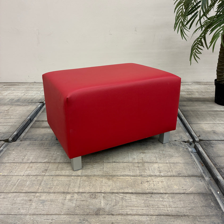 Sitzhocker Lila Kunstleder Fußhocker Geposltert Warteraum-Möbel Hocker Gebraucht