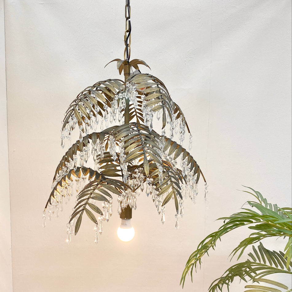PTMD Zaldis Deckenlampe Golden Metall Prismenbehang Lampe