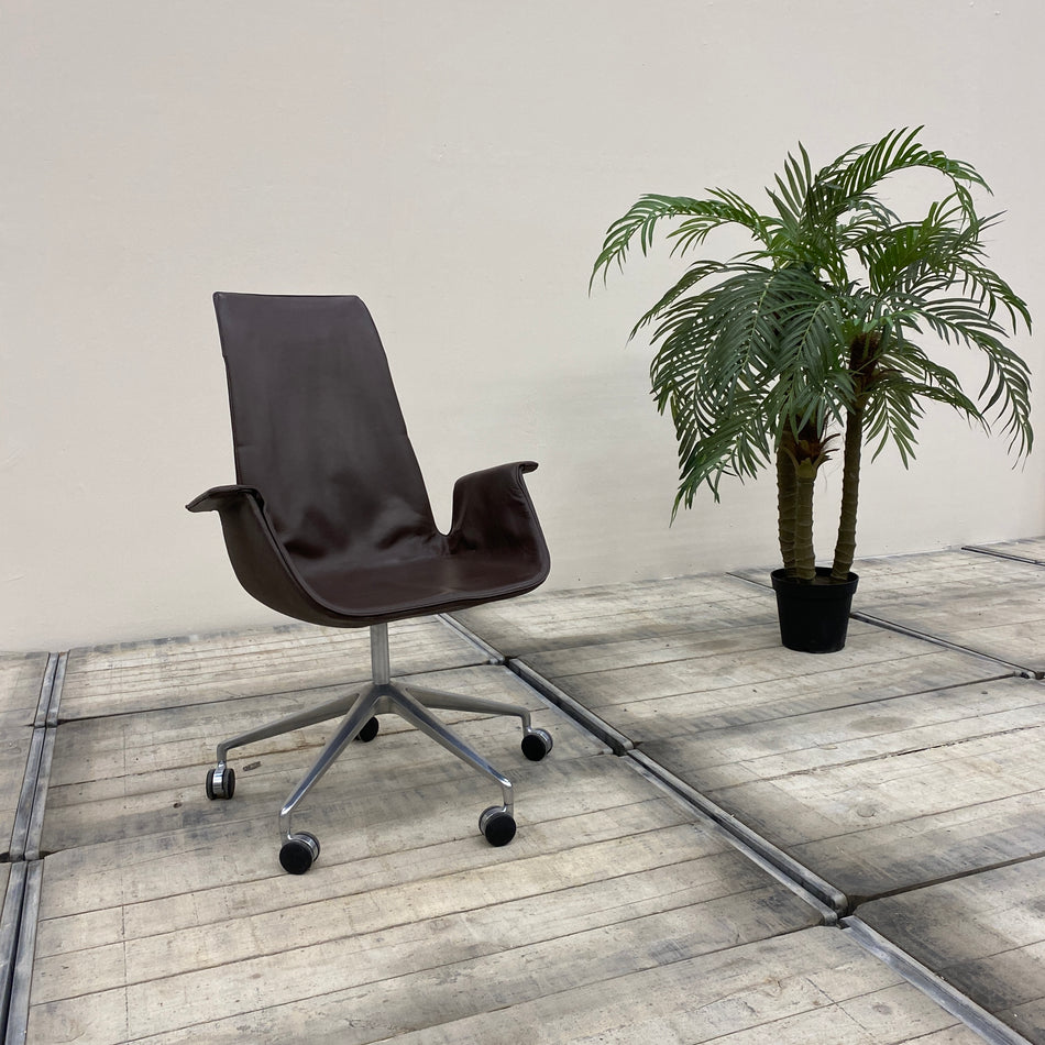 Walter Knoll FK Drehsessel Braun Leder Chrom Sessel Gebraucht