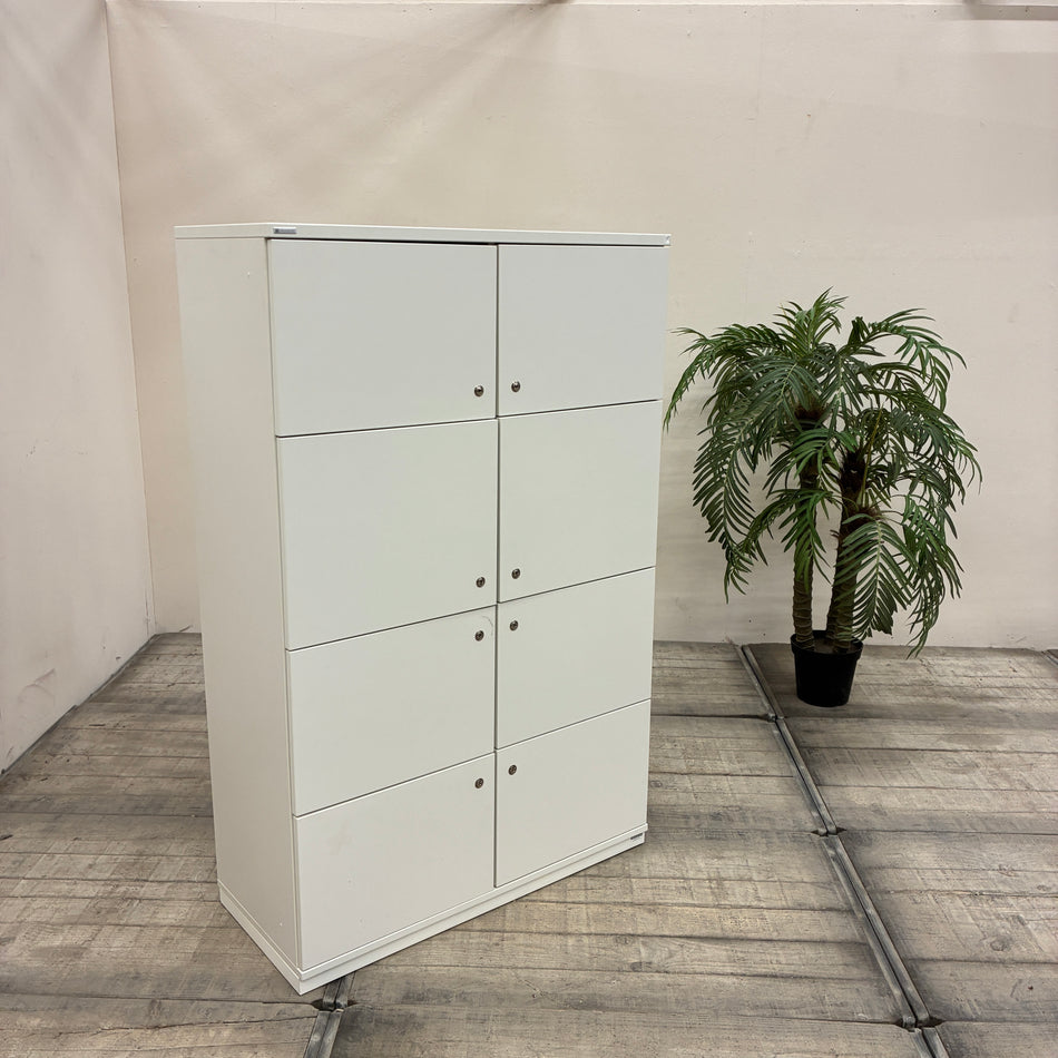 Palmberg Prisma 2 Schließfachschrank Lockerschrank Lichtgrau 8 Fächer Büro Schrank Gebraucht