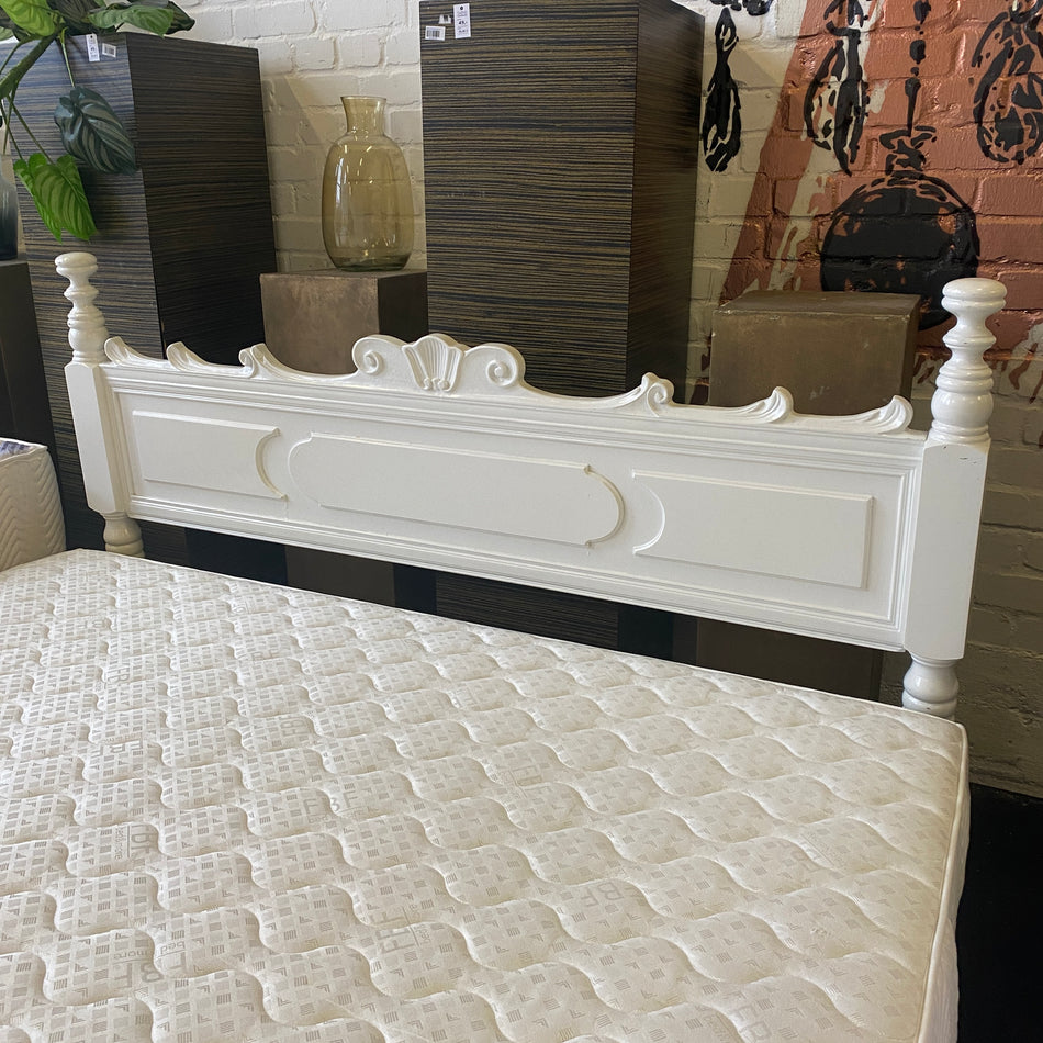 Massives Bettkopfteil weiß Vintage Holz – Kopfteil gebraucht